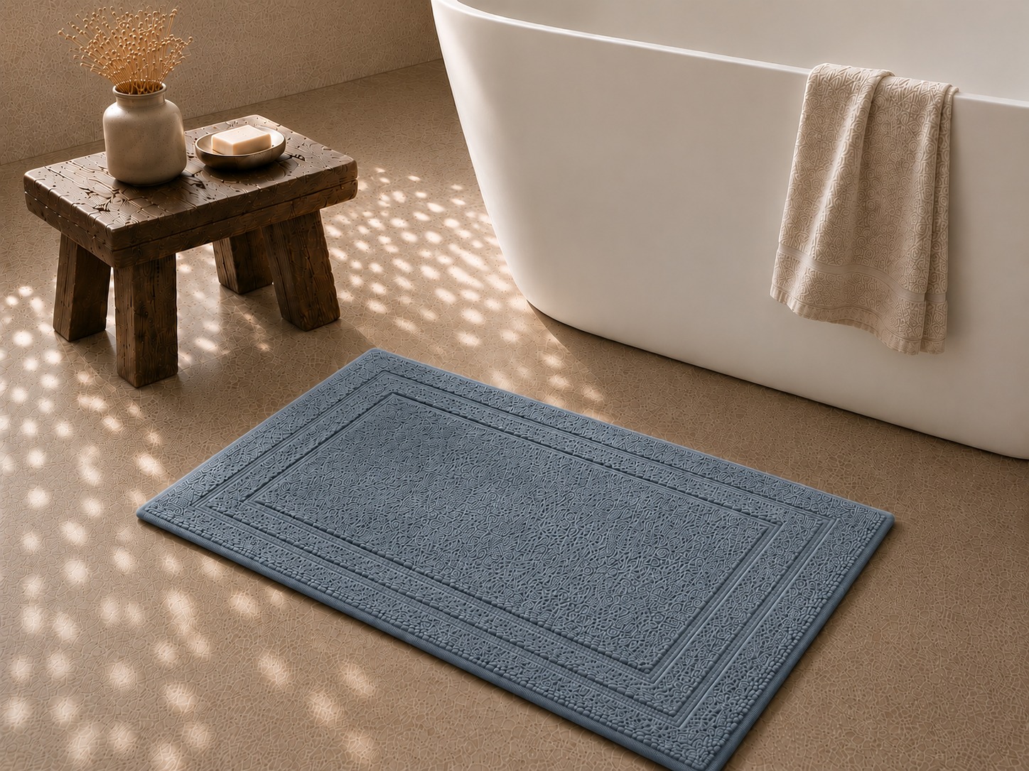 Coastal Blue Bath Mat