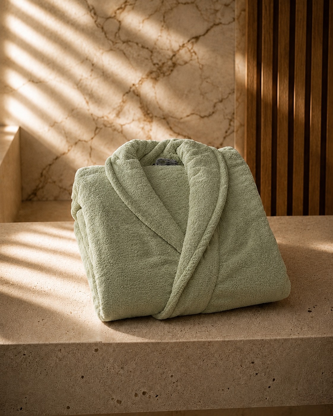 Sage Textured Bathrobe