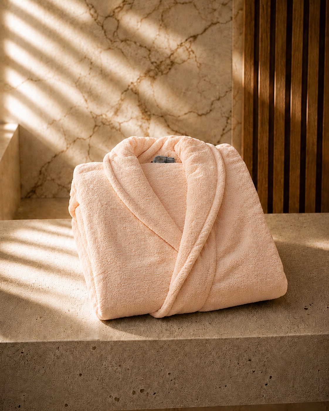 Blush Textured Bathrobe