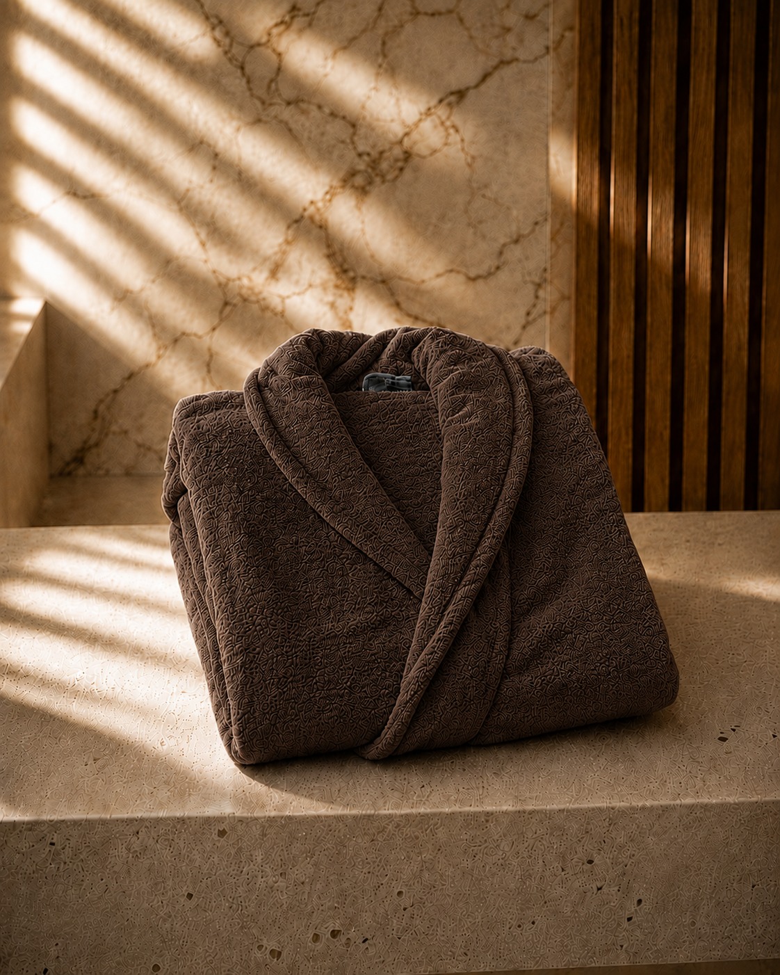 Cocoa Textured Bathrobe