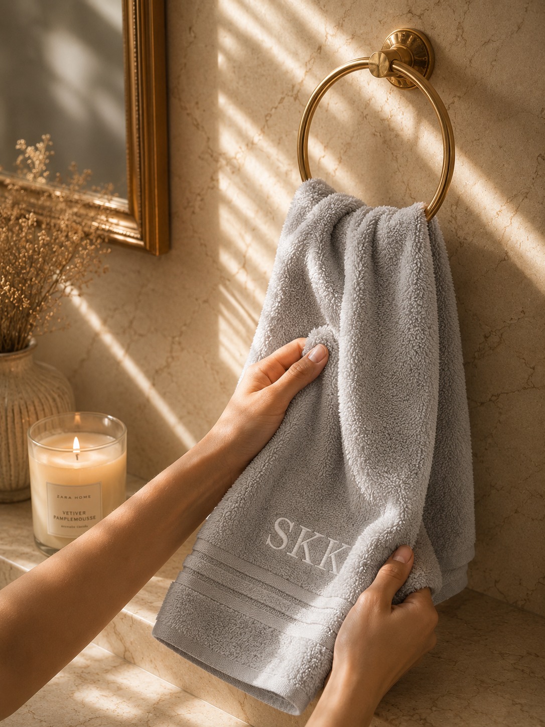 Dove Grey Hand Towel