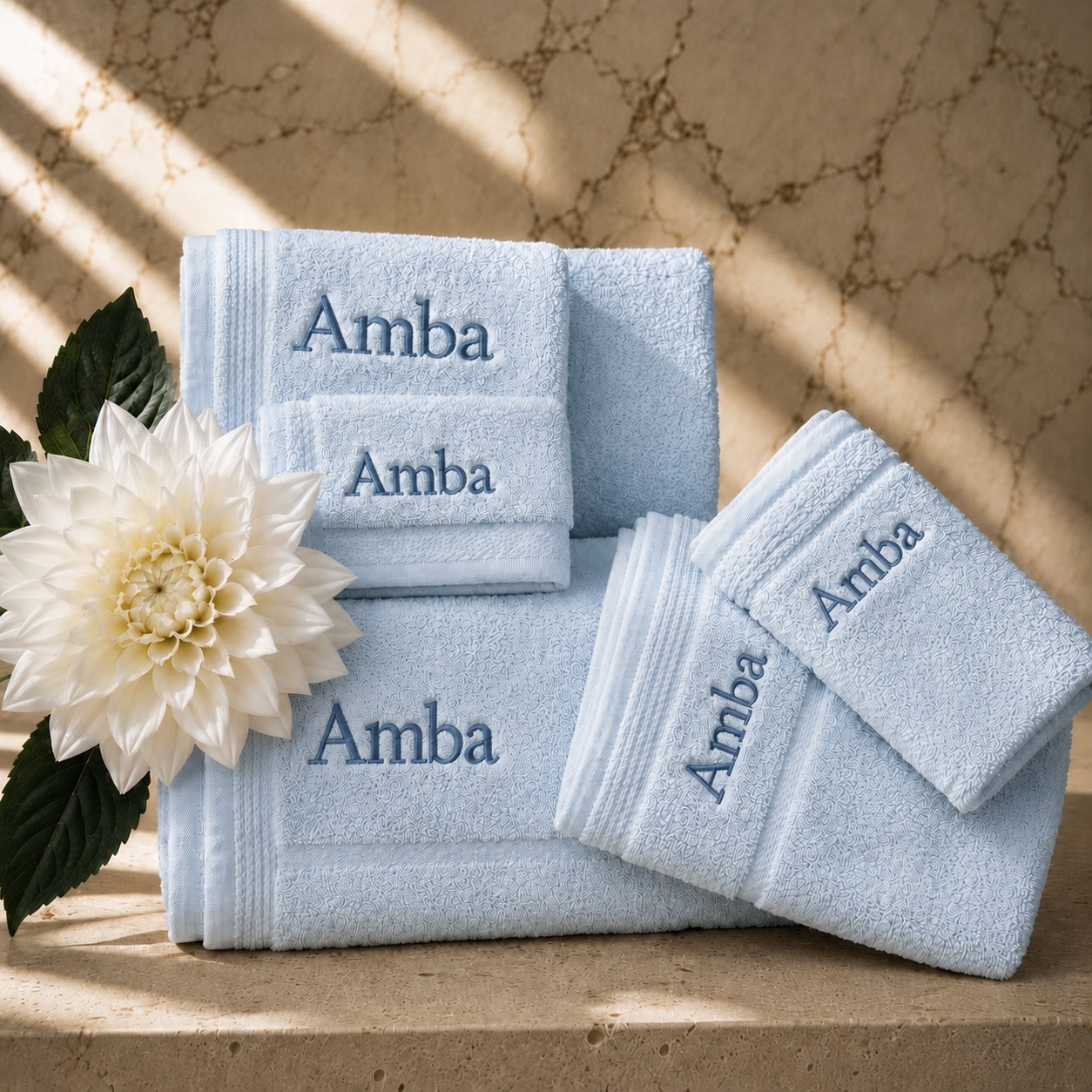 Sky Blue Monogram Set