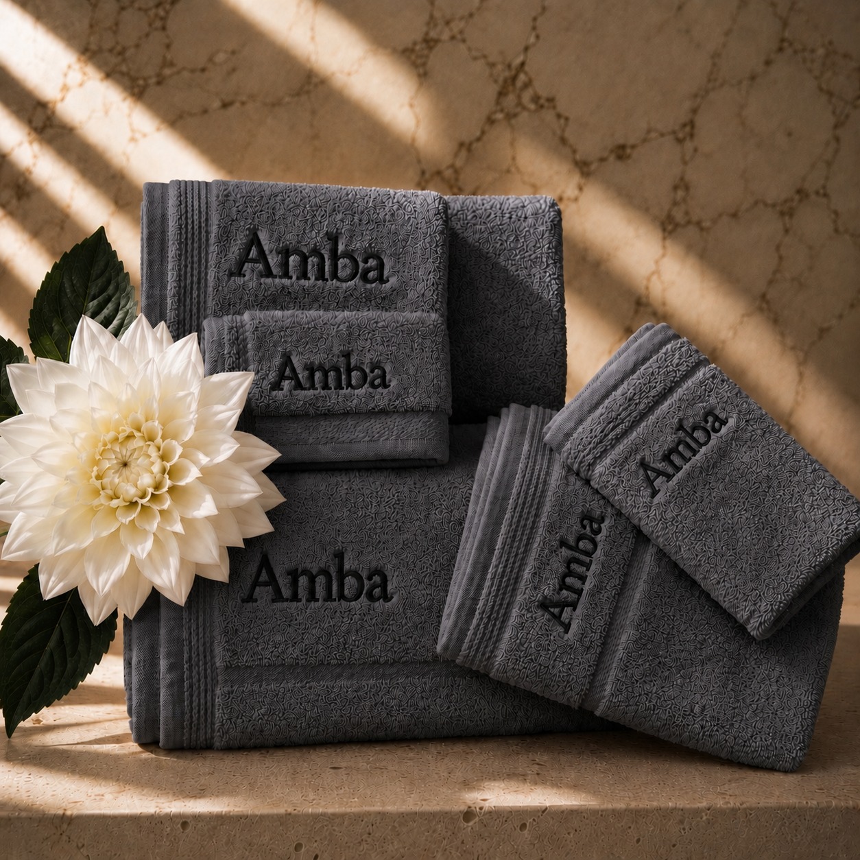 Charcoal Monogram Set